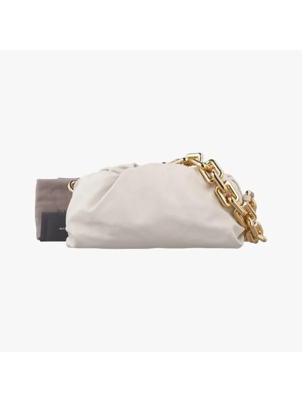 Bottega Veneta the Chain Pouch White Lambskin